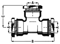 Messing T-Stück Typ 864 40mm