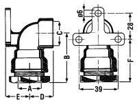 Messing Wandscheibe mit IG Typ 869 1/2"x20mm