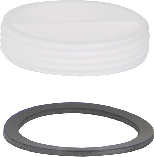 Verschlussstopfen DN40 (1 1/2") AG Kunststoff weiss