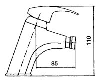 Bidetmischer Rumba II Ausladung 119 mm chrom