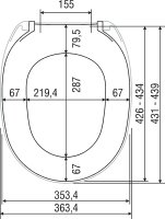 WC-Sitz Twist mit Edelstahlscharnier bahama-beige aus...
