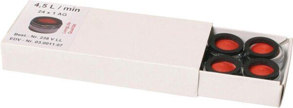 Spar-Strahlregler ohne Prüfzeichen AG M24X1 mit Gummidichtung Spar-4,5 l/min  ""VPE 10 Stk.""