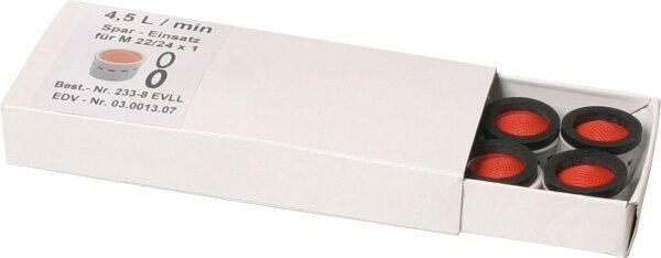 Siebeinsatz für Spar-Strahlregler M 22/24x1 mit Gummidichtung Spar 4,5 l/min  ""VPE 10 Stk.""