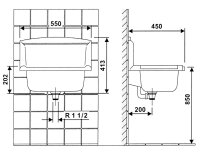 Funktionsbecken abu multiset, Kunststoff, Farbe granit,...