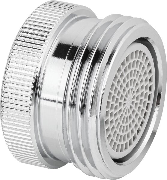 Reduzierstück mit Luftsprudler und AG 3/4" zusätzlich IG M22X1 auf 3/4" AG,Messing verchromt