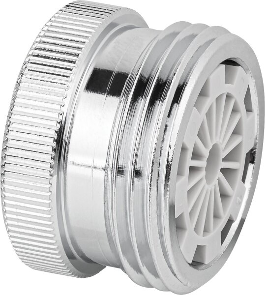 Reduzierstück mit Weichstrahler und AG 3/4" zusätzlich IG M22X1 auf 3/4" AG,Messing verchromt