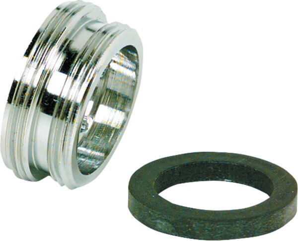 Reduzierstück Messing verchromt AG M22X1 auf AG M24X1