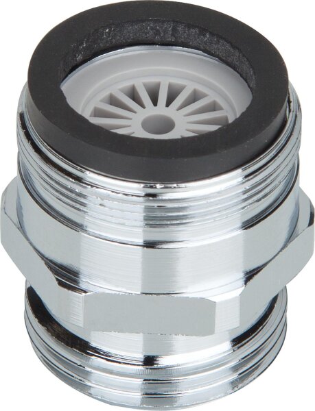Reduzierstück Messing verchromt AG 28X1 auf AG 3/4" mit Weichstrahler
