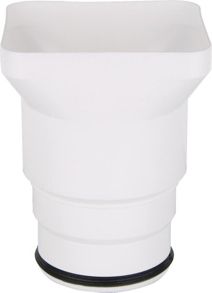 Trichtersiphon DN100/DN50 Kunststoff weiß, Einlauf eckig