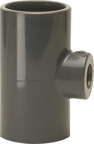 PVC-U - Klebemuffe T-Stück reduziert, 50x25x50mm, allseit.Klebemuffe