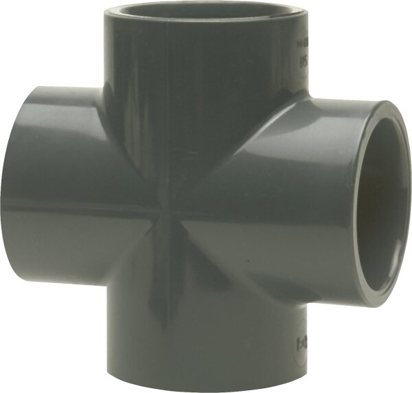 PVC-U - Klebefitting Kreuzstück, 32 mm, allseitig Klebemuffe
