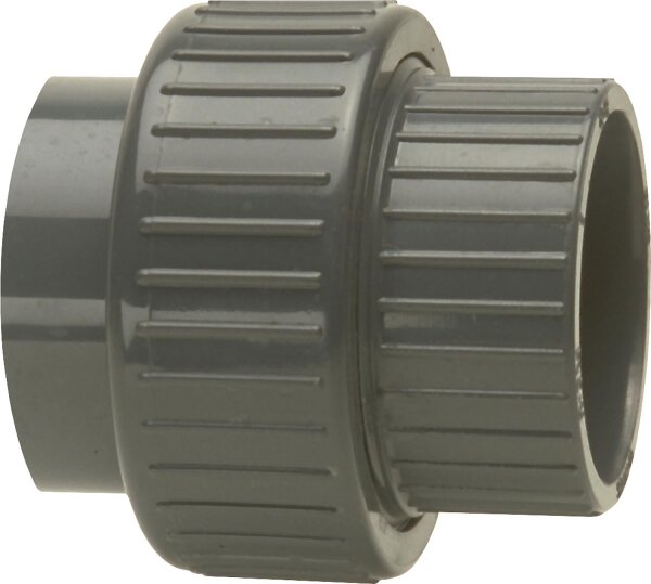 PVC-U - Klebefitting Rohrverschraubung, 63 mm, beidseitig Klebemuffe