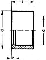 PVC-U - Klebefitting Reduktion kurz, 75 x 50 mm, mit Klebstutzen u. Klebmuffe