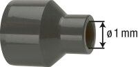 PVC-U - Klebefitting Reduktion lang, 16 x 10 mm, mit Klebstutzen u. Klebmuffe
