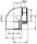 PVC-U - Klebefitting Winkel 90°, 63 mm x 2", einseitig zylindrisches Gewinde