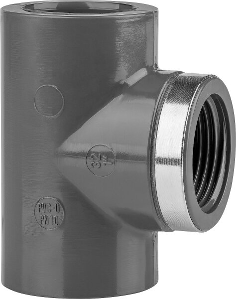 PVC-U - Klebefitting T-Stück, 20 mm x 1/2", zylind. Gewinde am Abgang