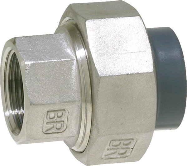 PVC-U - Klebefitting Rohrverschraubung PVC-U/V2A, 40 mm x 11/4", IG