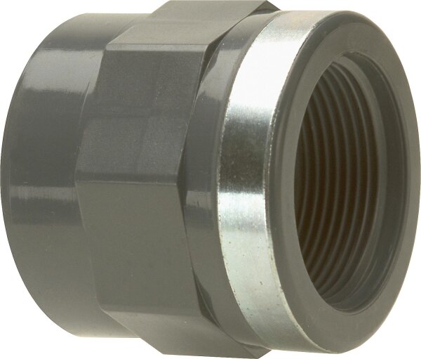 PVC-U - Klebefitting Übergangs-Gewindemuffe, 75 mm x 21/2", IG