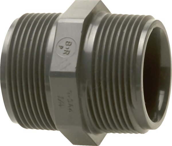PVC-U - Klebefitting Doppelnippel, 3/4"