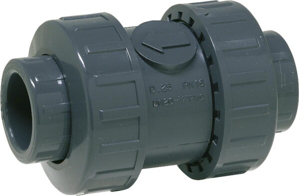 PVC-U - Klebefitting Rückschlagventil, 32 mm, federbelastet