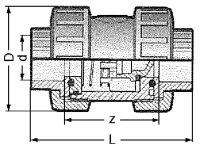 PVC-U - Klebefitting Rückschlagventil, 40 mm, federbelastet