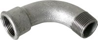 Tempergussfitting verzinkt Nr.1 langer Bogen I/A, Ø 3/4"