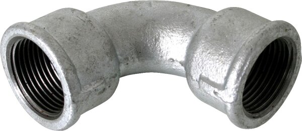 Tempergussfitting verzinkt Nr.2A kurzer Bogen I/I, Ø 1 1/2"
