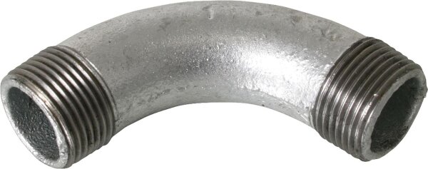 Tempergussfitting verzinkt Nr.3 langer Bogen A/A, Ø 1"