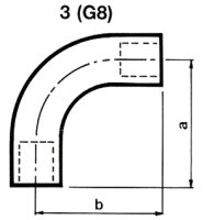 Tempergussfitting verzinkt Nr.3 langer Bogen A/A, Ø 2"