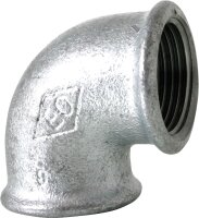 Tempergussfitting verzinkt Nr.90 Winkel  I/I  90°, Ø 1/8"