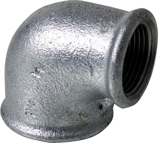 Tempergussfitting verzinkt Nr.90R Winkel red. I/I  90° Ø 1/2" x 3/8"