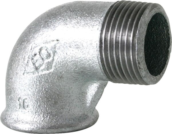 Tempergussfitting verzinkt Nr.92 Winkel  I/A  90°, Ø 1"