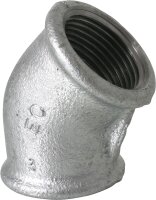 Tempergussfitting verzinkt Nr.120 Winkel I/I 45°,...