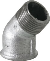 Tempergussfitting verzinkt Nr. 121, Winkel I/A 45°...