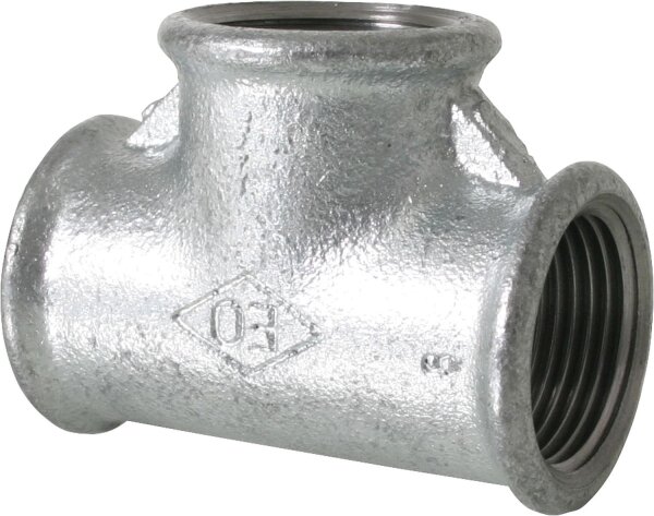 Tempergussfitting verzinkt Nr. 130, T-Stück, Ø 3/8"