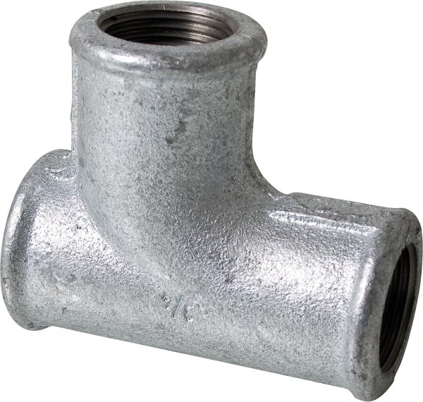 Tempergussfitting verzinkt Nr. 131, Bogen-T-Stück, Ø 1 1/4"