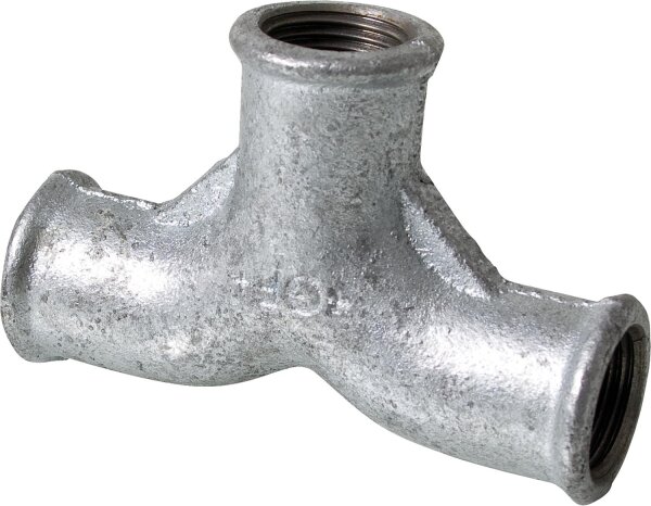 Tempergussfitting verzinkt Nr. 132, Zweibogen-T, Ø 1"