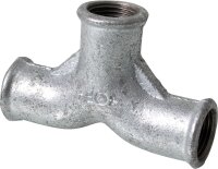 Tempergussfitting verzinkt Nr. 132, Zweibogen-T, Ø...