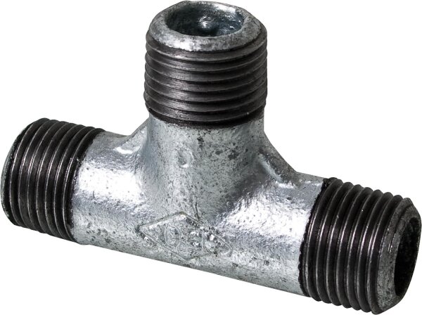Tempergussfitting verzinkt Nr. 135, T-Stück A/A/A, Ø 1/2"