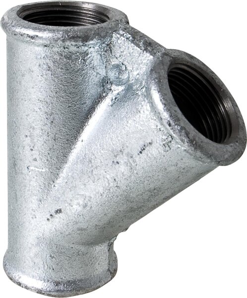 Tempergussfitting verzinkt Nr. 165, T-Stück 45°, Ø 2"