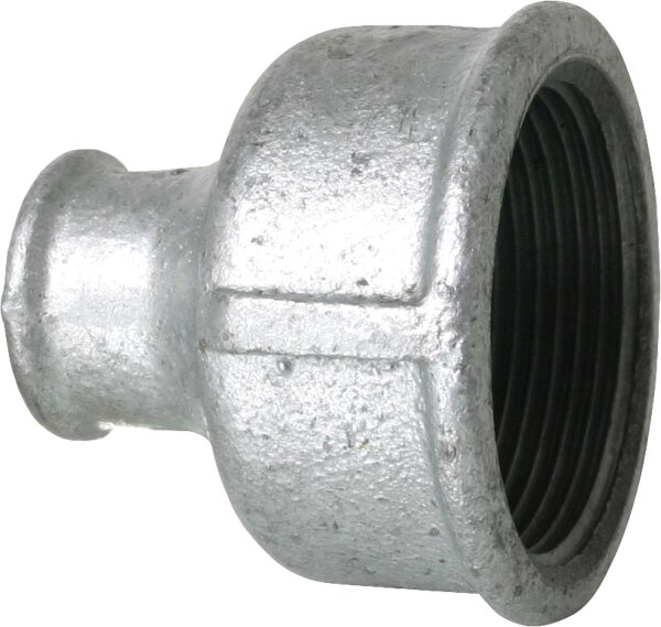 Tempergussfitting verzinkt Nr. 240 Reduziermuffe, Ø 1/2" x 1/4"