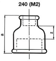 Tempergussfitting verzinkt Nr. 240 Reduziermuffe, Ø 1" x 1/2"