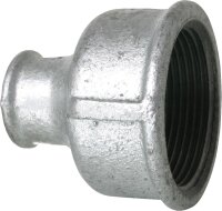 Tempergussfitting verzinkt Nr. 240 Reduziermuffe, Ø 2 1/2" x 1"