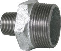 Tempergussfitting verzinkt Nr. 245 Reduzierdoppelnippel, Ø 1/2" x 1/4"