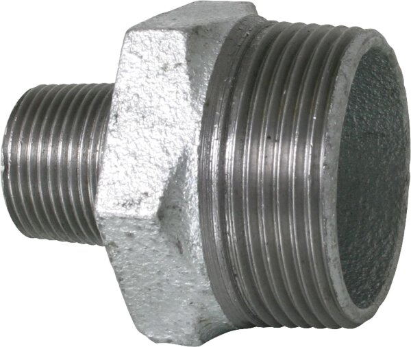 Tempergussfitting verzinkt Nr. 245 Reduzierdoppelnippel, Ø 2 1/2" x 1 1/2"