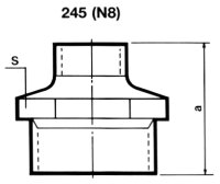 Tempergussfitting verzinkt Nr. 245 Reduzierdoppelnippel, Ø 2 1/2" x 1 1/2"