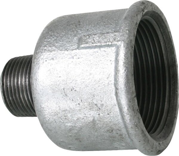 Tempergussfitting verzinkt Nr. 246 Reduziermuffe I/A, Ø 2" x 1 1/4"