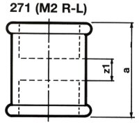 Tempergussfitting verzinkt Nr. 271 Muffe mit Rechts- und Linksgewinde, Ø 1"