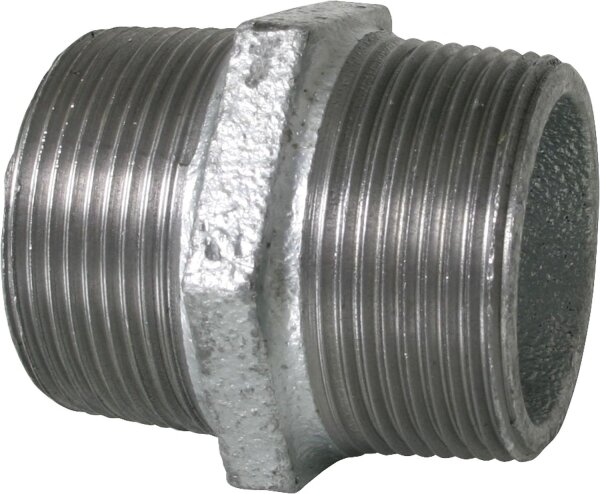 Tempergussfitting verzinkt Nr. 280 Doppelnippel. Ø 1/4"