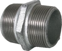 Tempergussfitting verzinkt Nr. 281 Doppelnippel mit Rechts- und Linksgewinde, Ø 1 1/4"